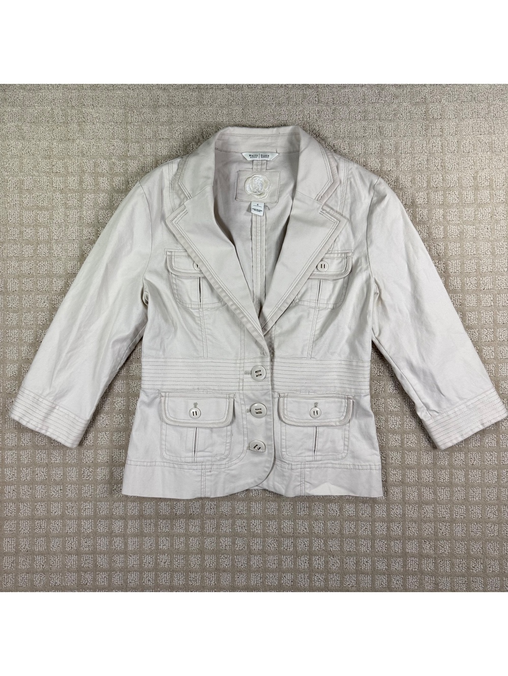 White House Black Market white belted blazer 6